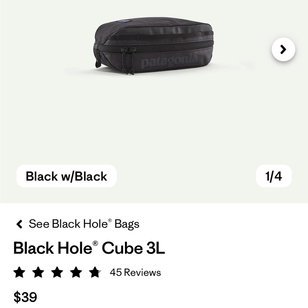Patagonia Black Hole Cube 3L - Black - Picture 3 of 4